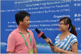 2012.08.29第18屆國(guó)際食用菌大會(huì)期間，張東平先生接受中國(guó)食用菌商務(wù)網(wǎng)記者采訪